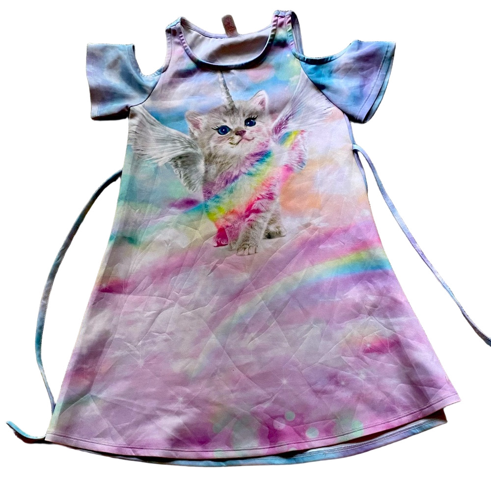 Justice girls cold-shoulder cat dress, Sz 10